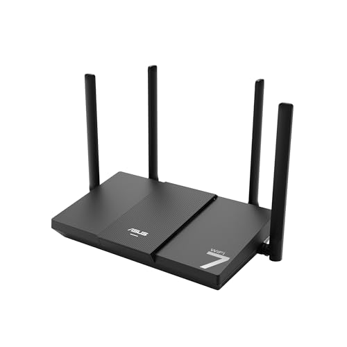 ASUS RT-BE50, erweiterbarer Smart AIMesh Dual-Band B3600 (802.11be), EIN Port 2,5 WAN, DREI Ports 1G, bis zu 3 SSID für IoT Device, kompatibel mit VPN und Elternsteuerung, Schwarz von ASUS