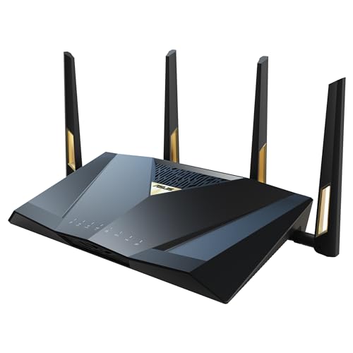 ASUS RT-BE88U Dualband WiFi 7 AiMesh Extendable Performance Dual-Band Router (WiFi 7, 4K-QAM, MLO, 2X 10G Ports, SFP+, 4X 2.5G Ports, Vier 1G Ports, bis zu 5X SSIDs, 34G WAN-LAN Kapazität, VPNs) von ASUS
