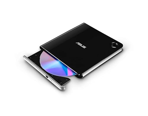 ASUS SBW-06D5H-U BDXL Extern Ultra Slim Blu-ray und MDisc Brenner (USB 3.1, USB-C, 2 Kabel) schwarz von ASUS