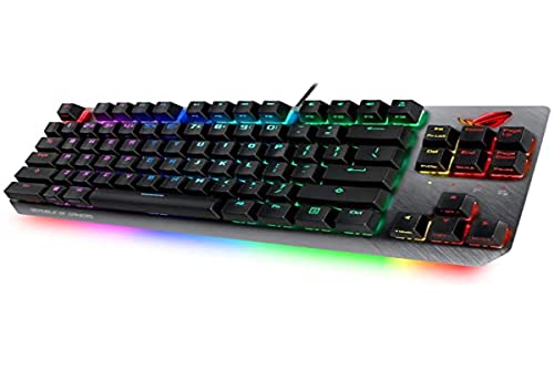 ASUS Strix Scope TKL kabelgebundene mechanische RGB-Gaming-Tastatur für FPS-Spiele, mit Cherry MX-Schaltern, Aluminiumrahmen und Aura Sync-Beleuchtung französisches Layout, 90MP01N1-BKFA00 von ASUS