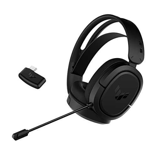 ASUS TUF GAMING H1 Wireless Headset (kabellos, 7.1-Surround-Sound, leichtes, komfortables Design, Kompatibilität mit PCs, PlayStation 5, Nintendo Switch und XBOX), Schwarz von ASUS
