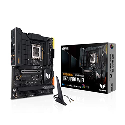 ASUS TUF GAMING H770-PRO WIFI Mainboard Sockel Intel LGA 1700 (Intel H770, ATX, PCIe 5.0, DDR5-Speicher, 4x PCIe 4.0 M.2, Intel WiFi 6, Aura Sync) von ASUS