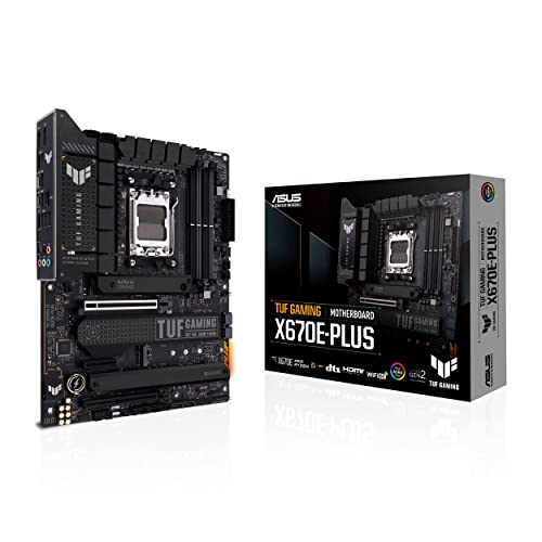 ASUS TUF GAMING X670E-PLUS Mainboard Sockel AMD AM5 (Ryzen 7000, ATX, PCIe 5.0, DDR5-Speicher, 4x M.2, USB 3.2 Gen 2x2 Typ-C, Aura Sync) von ASUS