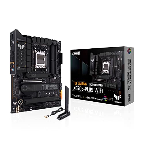 ASUS TUF GAMING X670E-PLUS WIFI Mainboard Sockel AMD AM5 (Ryzen 7000, ATX, PCIe 5.0, DDR5-Speicher, 4x M.2, WiFi 6E, USB 3.2 Gen 2x2 Typ-C, Aura Sync) von ASUS