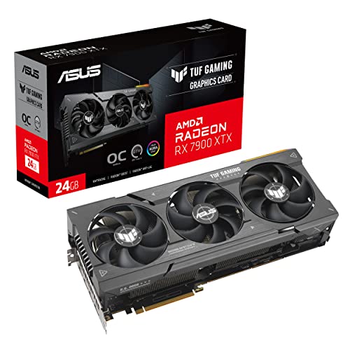 ASUS TUF Gaming AMD Radeon RX 7900 XTX OC Edition 24GB GDDR6 Gaming Grafikkarte (PCIe 4.0, Speicher, 1x HDMI 2.1, 3X DisplayPort 2.1, GPU Tweak III, TUF-RX7900XTX-O24G-GAMING) von ASUS