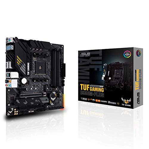 ASUS TUF Gaming B550M-PLUS AMD AM4 (3. Generation Ryzen Micro ATX Gaming Motherboard (PCIe 4.0, 2,5 GB LAN, BIOS Flashback, HDMI 2.1, USB 3.2 Gen 2, adressierbarer Gen 2 RGB Header und Aura-Sync) von ASUS