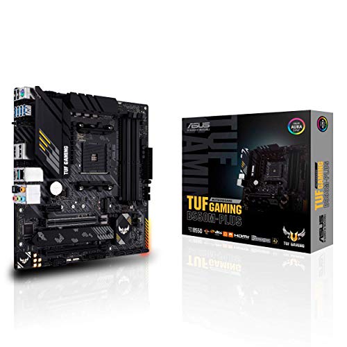 ASUS TUF Gaming B550M-Plus Gaming Mainboard Sockel AM4 (micro ATX, Ryzen, PCIe 4.0, 2x M.2, 2Gbit/s Ethernet, SATA 6Gbit/s, USB 3.2 Gen 2 Typ-A/C, Aura Sync) von Asus