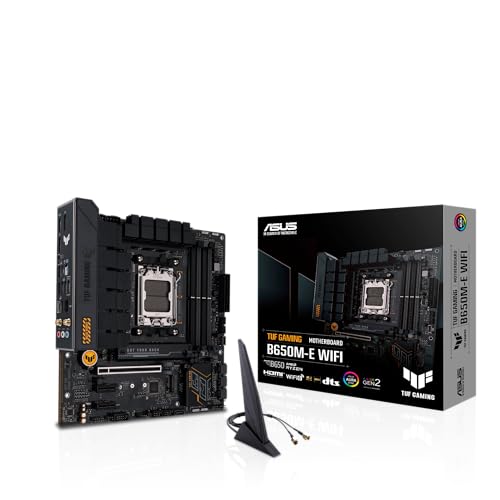 ASUS TUF Gaming B650M-E WiFi Mainboard Sockel AMD AM5 (Ryzen 7000, mATX, PCIe 5.0, DDR5-Speicher, 2,5 Gb Ethernet, USB 3.2 Gen 2x2 Typ-C, WiFi6, Aura Sync) von ASUS