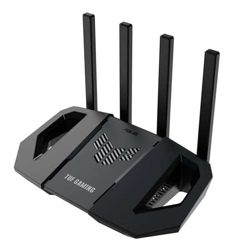 ASUS TUF Gaming BE3600 Router Dual Band WiFi 7, 802.11be, Port 2,5 Gbit/s, Netzwerksicherheit, Unterstützung WiFi Mesh, Gear Accelerator, QoS adaptiv, Port Forwarding, Tethering Mobile, Schwarz ASUS TUF Gaming BE3600 Router Dual Band WiFi 7, 802.11be, Port 2,5 Gbit/s, Netzwerksicherheit, Unterstützung WiFi Mesh, Gear Accelerator, QoS adaptiv, Port Forwarding, Tethering Mobile, Schwarz von ASUS