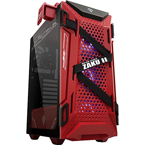 ASUS TUF Gaming GT301 ZAKU II Edition ATX mid-Tower compact case with Tempered Glass Side Panel, Honeycomb Front Panel, 120mm Aura Addressable RGB Fan, Headphone Hanger,360mm Radiator, Gundam Edition von ASUS