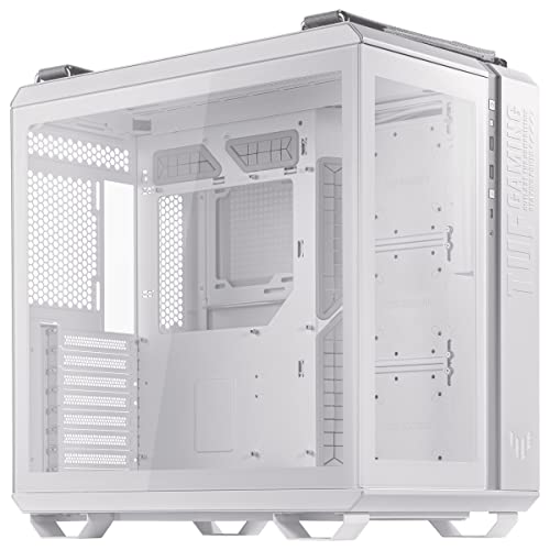 ASUS TUF Gaming GT502 Gehäuse White Edition (gehärtetes Glas, Zweikammer-Gehäuse, Panoramablick, Frontpanel High-Speed USB Typ-C​, werkzeuglose Seitenteile, weiß) von ASUS