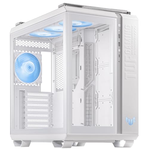 ASUS TUF Gaming GT502 Plus Weiß – Gaming ATX Chassis (Doppelkammer, unabhängige Kühlzonen für CPU und GPU, Seitenteile ohne Werkzeug, USB 3.2 Gen 2 Typ-C vorne) von ASUS