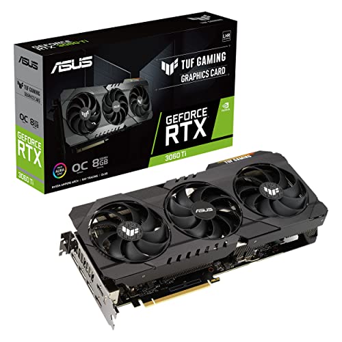 ASUS TUF Gaming GeForce RTX 3060 Ti 8GB OC Edition GDDR6X Grafikkarte (Nvidia Ampere, DLSS, PCIe 4.0, Speicher, 2X HDMI 2.1, 3X DisplayPort 1.4a, TUF-RTX3060TI-O8GD6X-GAMING) von ASUS