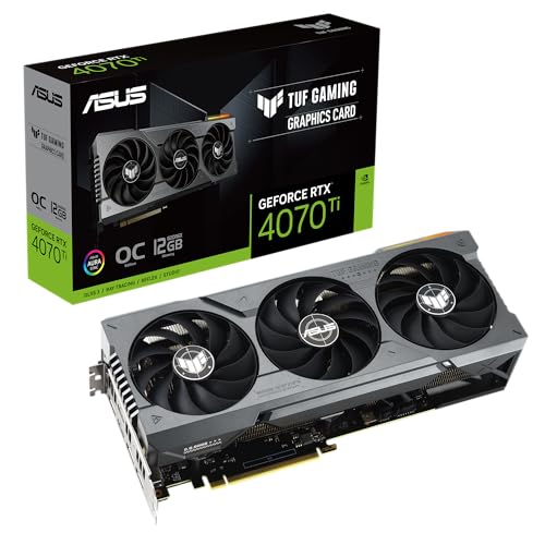 ASUS TUF Gaming GeForce RTX 4070 Ti 12GB GDDR6X OC Edition Grafikkarte (NVIDIA DLSS3, PCIe 4.0, 12GB GDDR6X Speicher, 2X HDMI 2.1a, 3X DisplayPort 1.4a, TUF-RTX4070TI-O12G-GAMING) von ASUS