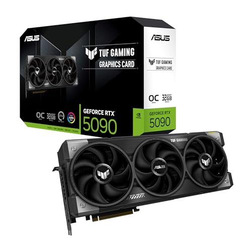 ASUS TUF Gaming GeForce RTX 5090 OC Edition 32GB GDDR7 Gaming Grafikkarte (Nvidia GeForce RTX5090, 3,6 Slot Design, PCIe 5.0, 2X HDMI 2.1b, 3X DisplayPort 2.1a, TUF-RTX5090-O32G-GAMING) von ASUS