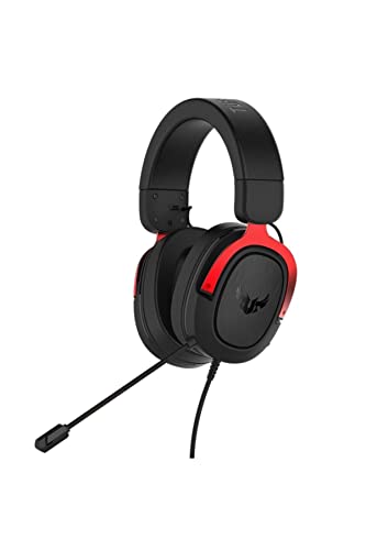 ASUS TUF Gaming H3 Headset (kabelgebunden, virtueller 7.1-Surround-Sound, geeignet für für PC, PS4, Xbox One und Nintendo Switch) schwarz / rot von ASUS
