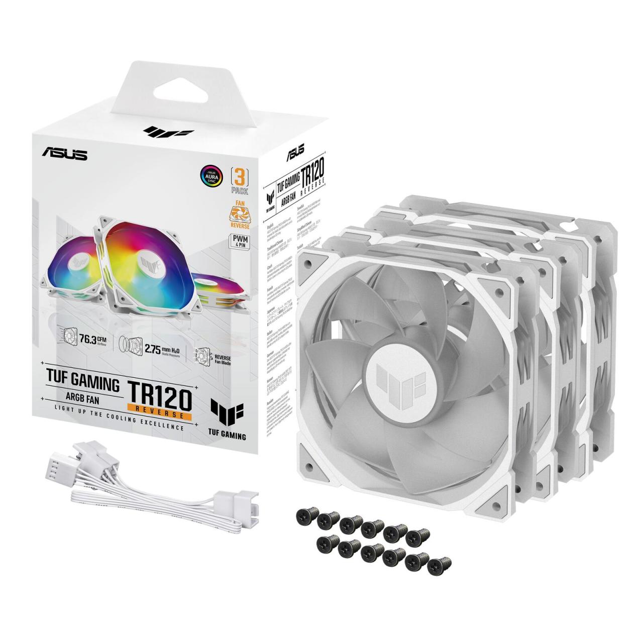 ASUS TUF Gaming TR120 ARGB Reverse Blade weiß 3IN1 Gehäuselüfter ASUS TUF Gaming TR120 ARGB Reverse Blade weiß 3IN1 Gehäuselüfter von ASUS