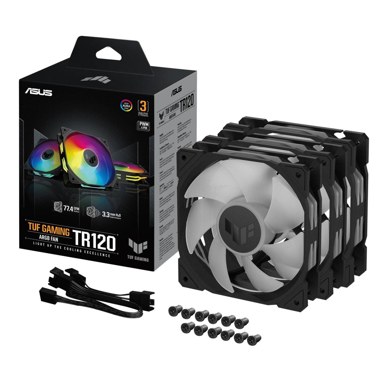 ASUS TUF Gaming TR120 ARGB Standard Blade schwarz 3IN1 Gehäuselüfter von ASUS
