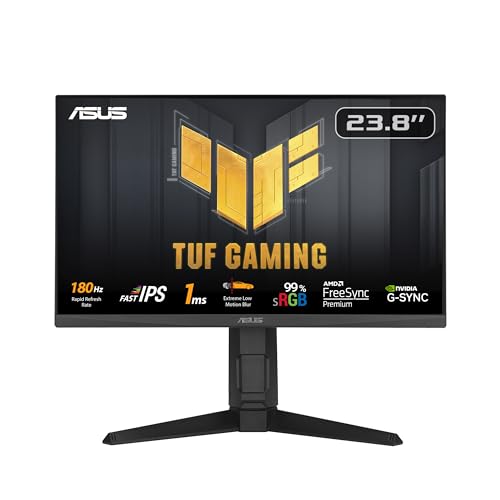 ASUS TUF Gaming VG249QL3A - 24 Zoll Full HD Monitor - 180 Hz, 1ms GtG, G-Sync, FreeSync, AdaptiveSync, ELMB, GameFast Input - Fast-IPS Panel, 16:9, 1920x1080, DP, HDMI, ergonomisch, Speaker von ASUS