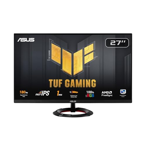 ASUS TUF Gaming VG279Q3R - 27 Zoll Full HD Monitor - 180 Hz, 1ms GtG, G-Sync, FreeSync, Adaptive Sync, ELMB, GameFast Input - Fast-IPS Panel, 16:9, 1920x1080, DisplayPort, HDMI, Speaker von ASUS