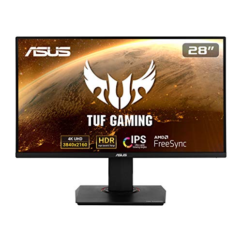 ASUS TUF Gaming VG289Q - 28 Zoll UHD 4K Monitor - 60 Hz, 5ms GtG, FreeSync, HDR 10 - IPS Panel, 16:9, 3840x2160, DisplayPort, HDMI, ergonomisch von ASUS