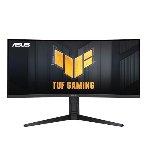 ASUS TUF Gaming VG34VQL3A - 34 Zoll UWQHD Curved Monitor - 180 Hz, 1ms GtG, FreeSync, AdaptiveSync, DisplayHDR 400 - VA Panel, 21:9, 3440x1440, DisplayPort, HDMI, USB-Hub, ergonomisch, Speaker von ASUS