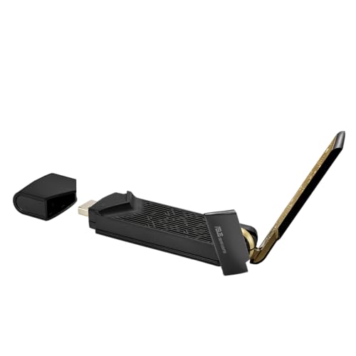 ASUS USB-AX56 Dual-Band AX1800 USB-WLAN-Adapter (WiFi 6, externe Antenne, WPA3-Security, Plug-and-Play) von ASUS