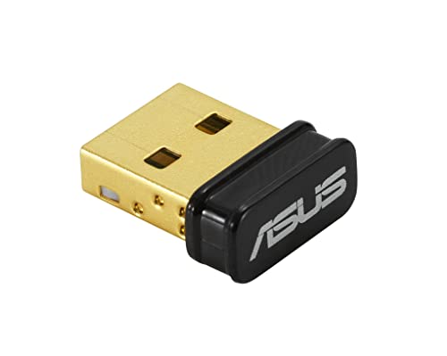 ASUS USB-BT500 Bluetooth 5.0 USB Dongle Adapter (kompatibel mit Windows 11, 10, 8.1, Linux, abwärtskompatibel mit Bluetooth 4.x, 3.x, 2.1, für PC und Laptop, Plug & Play) von Asus