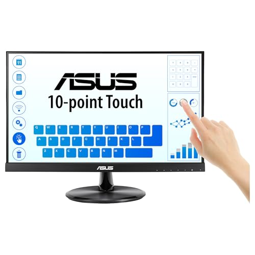 ASUS VT229H - 21,5 Zoll Full-HD Touch Monitor - 10 Punkt Multi-Touch, Flimmerfrei, Blaulichtfilter, 60 Hz, 16:9 IPS Panel, 1920x1080 - HDMI, D-Sub, Vesa 100x100 von ASUS