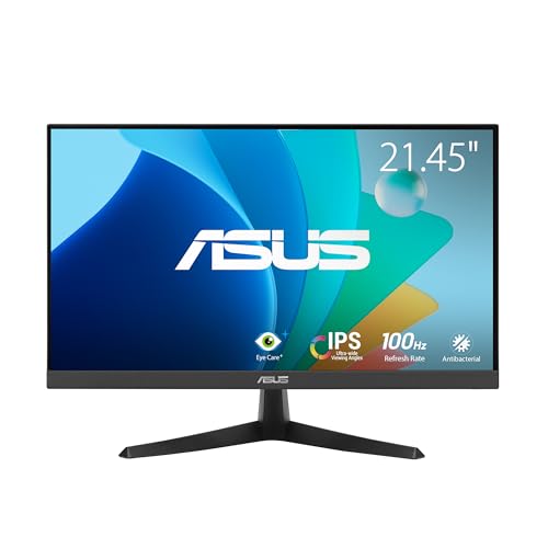 ASUS Eye Care VY229HF - 22 Zoll Full HD Monitor - 100 Hz, 1ms MPRT, AdaptiveSync, GamePlus - IPS Panel, Vesa 100x100, 16:9, 1920x1080, HDMI, D-Sub von ASUS