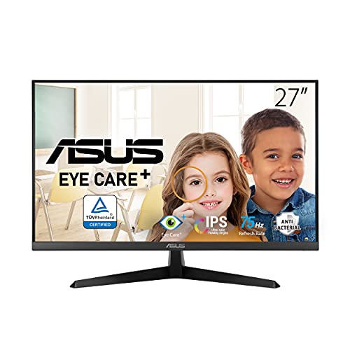 ASUS VY279HE Gaming Monitor - 27 Zoll Full HD - 75 Hz, 1ms MPRT, FreeSync, GameFast Input - IPS Panel, Vesa 100x100, 16:9, 1920x1080, HDMI, D-Sub von ASUS