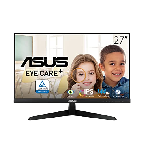 ASUS VY279HGE Gaming Monitor - 27 Zoll Full HD - 144 Hz, 1ms MPRT, FreeSync Premium, GameFast Input - IPS Panel, Vesa 100x100, 16:9, 1920x1080, HDMI, Schwarz von ASUS