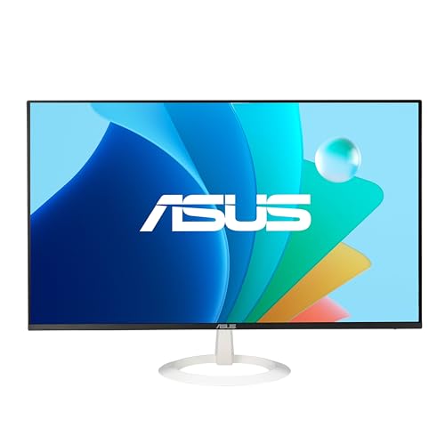 ASUS Eye Care VZ24EHF-W - 24 Zoll Full HD Monitor - Schlankes Design, Rahmenlos, Flicker-Free, Blaulichtfilter, Adaptive Sync - 100 Hz, 1ms MPRT, 16:9 IPS Panel, 1920x1080 - HDMI, Weiß von ASUS