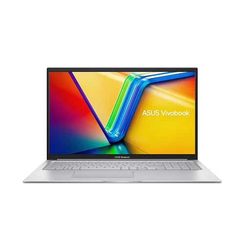 ASUS VivoBook 17 F1704VA-AU190W Laptop, 43,9 cm (17,3 Zoll), Full HD, Intel Core i5-1335U, 16 GB RAM, 512 GB SSD, Iris Xe Graphics, Windows 11 Home, Kaltsilber, spanische QWERTY-Tastatur von ASUS
