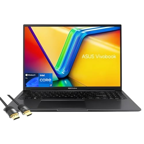 ASUS Vivobook 16 Laptop, 16” WUXGA Micro-Edge Display, 12th Gen Intel 10-Cores i7-1255U, 24GB RAM, 1TB PCIe SSD, Keypad, Webcam, 180° Lay-Flat, HDMI, USB-C, PDG HDMI, US Version KB, Win 11 Pro von ASUS