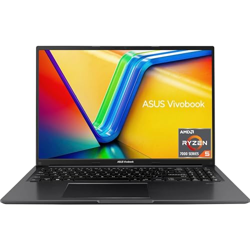 ASUS Vivobook 16 Laptop | 16" FHD+ 16:10 entspiegeltes IPS Display | AMD Ryzen 5 7530U | 16 GB RAM | 512 GB SSD | AMD Radeon | Windows 11 | QWERTZ Tastatur | Indie Black von ASUS