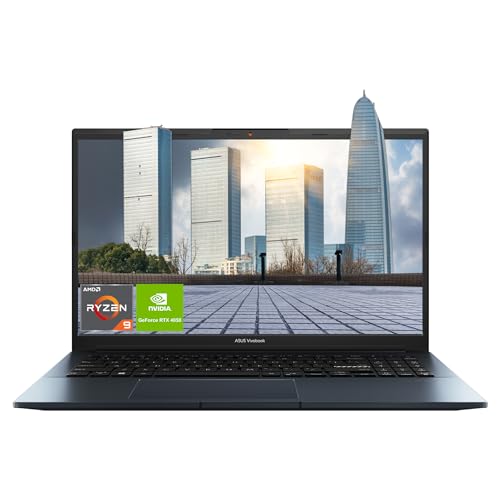ASUS Vivobook Pro 15 Laptop, 15.6" WQHD+ OLED Display, AMD Ryzen 9 7940HS, 32 GB DDR5 RAM, 4 TB SSD, NVIDIA GeForce RTX 4050, QWERTZ Tastatur, Windows 11 Home, Black von ASUS