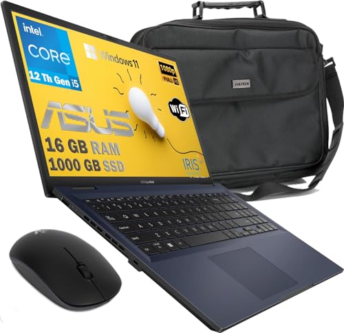 ASUS Vivobook SLIM Notebook Modell 2023, SSDHD 1256 GB, Cpu Intel i5 von 11th Gen. 4 Core, 12 GB DDR4, Display 15,6 Full HD, Wi-Fi, Intel, Win 11 Pro, Libre Office, Mouse gratis von ASUS