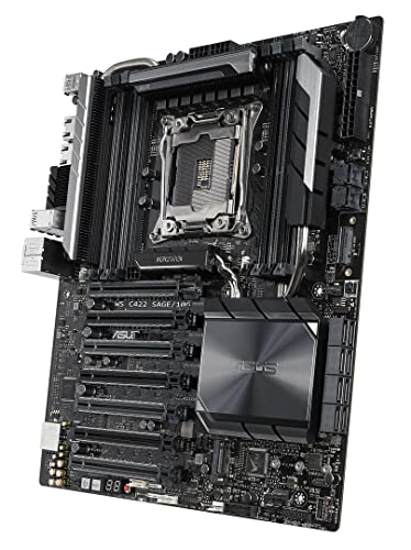 ASUS WS C422 SAGE/10G Workstation Mainboard (CEB, Intel W-2100 / W-2200 Serie, LGA 2066, 8x DDR4 2666 MHz, PCIe 3.0, SATA, U.2, M.2, NVME, SATA, 10-Gigabit Dual LAN) von Asus