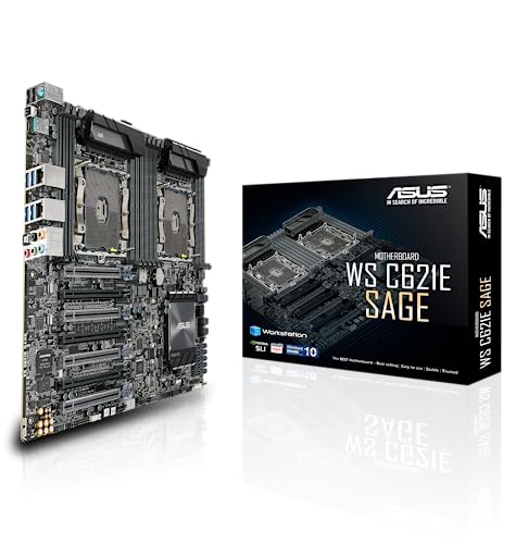 ASUS WS C621E SAGE (BMC) Workstation Mainboard (EEB, Intel Skylake / Cascade Lake, Dual LGA 3647, 12x DDR4 2933 MHz ECC REG, PCIe 3.0, SATA, U.2, M.2, NVME, SATA, Dual LAN, BMC) von ASUS