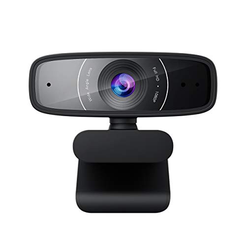 ASUS Webcam C3 Full HD USB-Kamera (1080p-Auflösung, 30 FPS, Beamforming-Mikrofon, 360° Drehmechanismus, kompatibel mit Skype, Teams und Zoom) von ASUS
