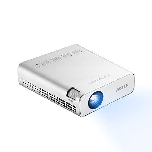 ASUS ZenBeam E1R Mini-LED-Projektor (200 LED-Lumen, WVGA-Auflösung (854x480), integrierter Akku für bis zu 4 Stunden mobile Videowiedergabe, Powerbank, USB Typ-A, HDMI) von ASUS