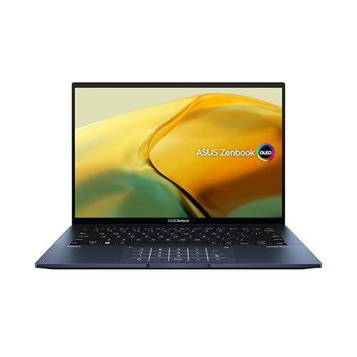 ASUS ZenBook 14 OLED UX3402VA-KM208W Notebook mit 14 WQXGA+ (Intel Core i5-1340P, 16 GB RAM, 512 GB SSD, Iris Xe Graphics, Windows 11 Home) Blau Ponder – spanische QWERTY-Tastatur von ASUS