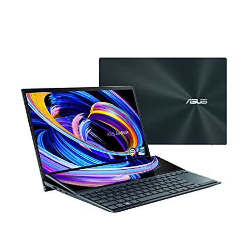 ASUS ZenBook Pro Duo 15 OLED UX582 Laptop, 15,6 Zoll OLED 4K UHD Touch Display, Intel Core i9-10980HK, 32GB RAM, 1TB SSD, GeForce RTX 3070, ScreenPad Plus, Windows 10 Pro, Celestial Blue, von ASUS