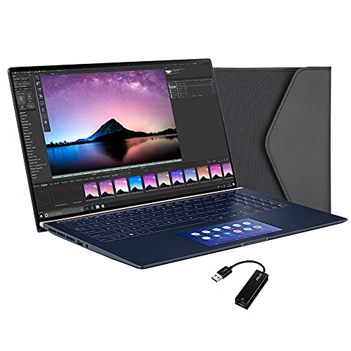 ASUS ZenBook UX534FAC 15,6" Ultra HD (4K) Laptop (Intel i7-10510U, 16GB RAM, 512GB SSD, 32GB Intel Optane Speicher, Full HD ScreenPad, Tastatur mit Hintergrundbeleuchtung, Windows 10) blau von ASUS