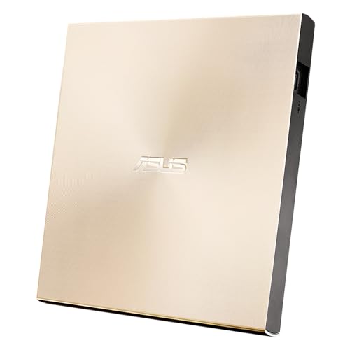 ASUS ZenDrive U8M (SDRW-08U8M-U) externes DVD-Laufwerk/Brenner (USB-C-Schnittstelle, kompatibel mit Windows und Mac OS, M-DISC-Unterstützung, umfangreiche Backup-Lösungen) gold von ASUS