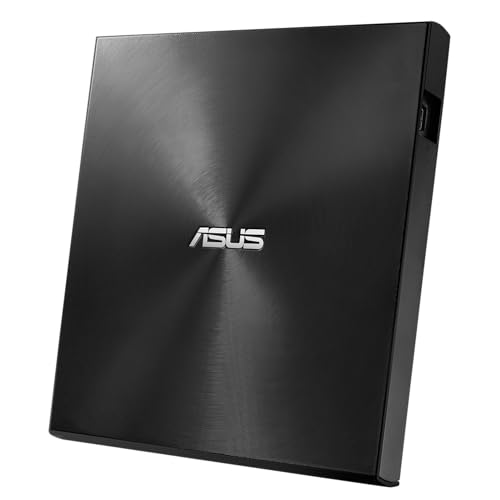 ASUS ZenDrive U8M (SDRW-08U8M-U) externes DVD-Laufwerk/Brenner (USB-C-Schnittstelle, kompatibel mit Windows und Mac OS, M-DISC-Unterstützung, umfangreiche Backup-Lösungen) schwarz von ASUS