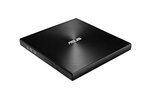 ASUS ZenDrive U9M Externer DVD-Brenner, USB 2.0/USB-C, 8-fache Geschwindigkeit, Rewriter-Laufwerk mit M-Disc-Unterstützung, USB 2.0 Typ A/Typ-C, kompatibel mit Mac/Windows OS, Schwarz von ASUS