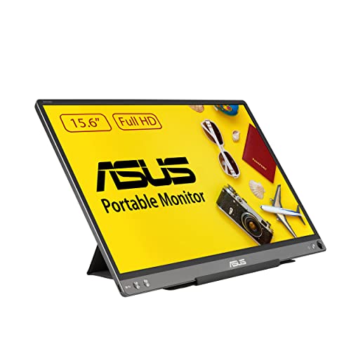 ASUS ZenScreen MB16ACE - 15,6 Zoll tragbarer USB Monitor - Full HD 1920x1080, Hybrid Typ-C, Autorotation, leichtes Design, Smartcase - IPS Panel, 16:9, entspiegelt von ASUS