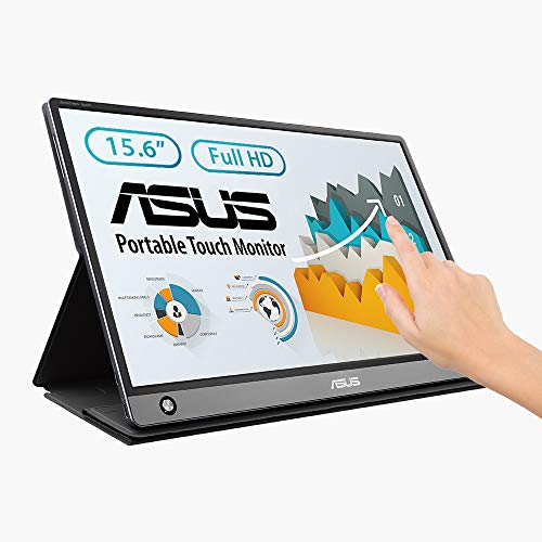 ASUS ZenScreen MB16AMT - 15,6 Zoll tragbarer USB Touch Monitor - Full HD 1920x1080, Hybrid Typ-C, Micro HDMI, Autorotation, leichtes Design, Smartcase, Akku - IPS Panel, 16:9, entspiegelt von ASUS